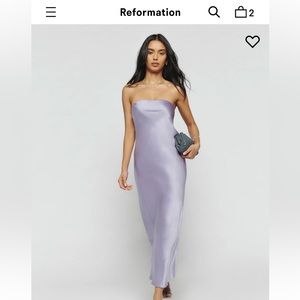 Reformation Joana Silk Dress. Size Small. Lilac.